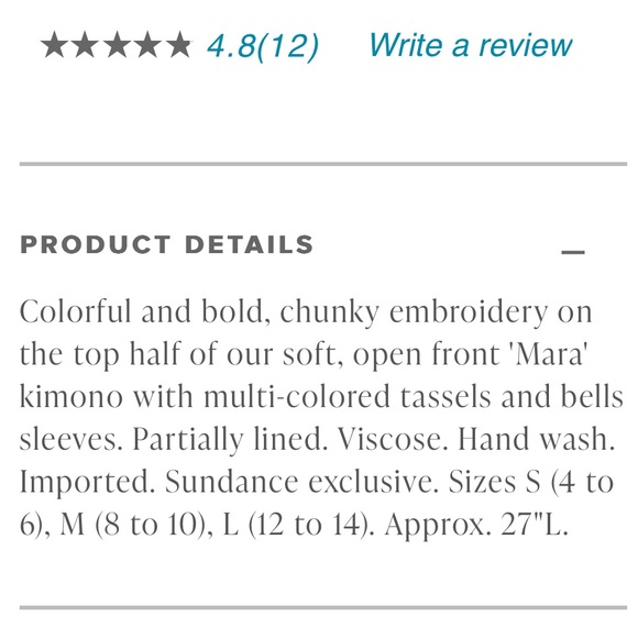 NEW Tolani SUNDANCE KIMONO Embroidered Festival Tassel Jacket Top Bell Sleeves - Picture 9 of 9